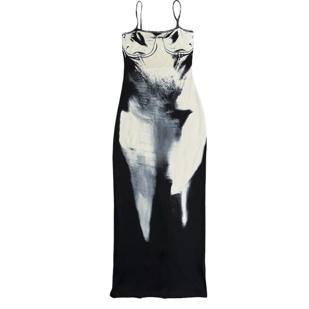 Abstract Print Maxi Slip Dress